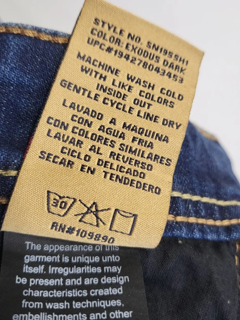Seven7 Jeans Mens 38 X 32 Slim Straight Fit Premium Denim Pants Blue